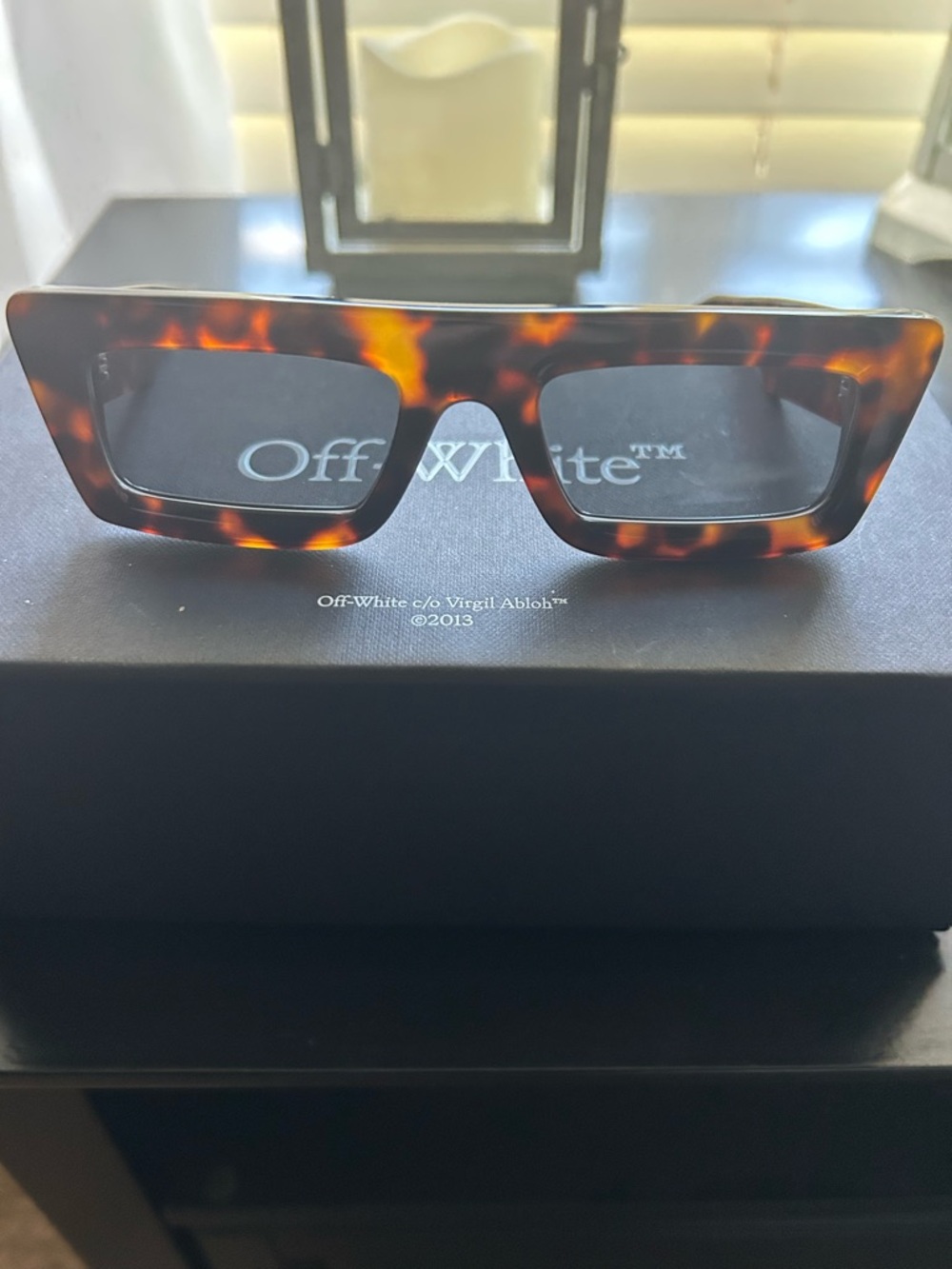 Off-White Tortoiseshell Sunglasses with Dark Lenses